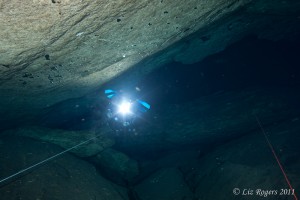 Photo-4 Backmounted strobes firing into the camera as the diver swims away