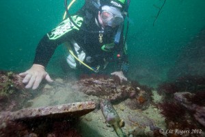 Bottles on the wreck of the Loch Ard